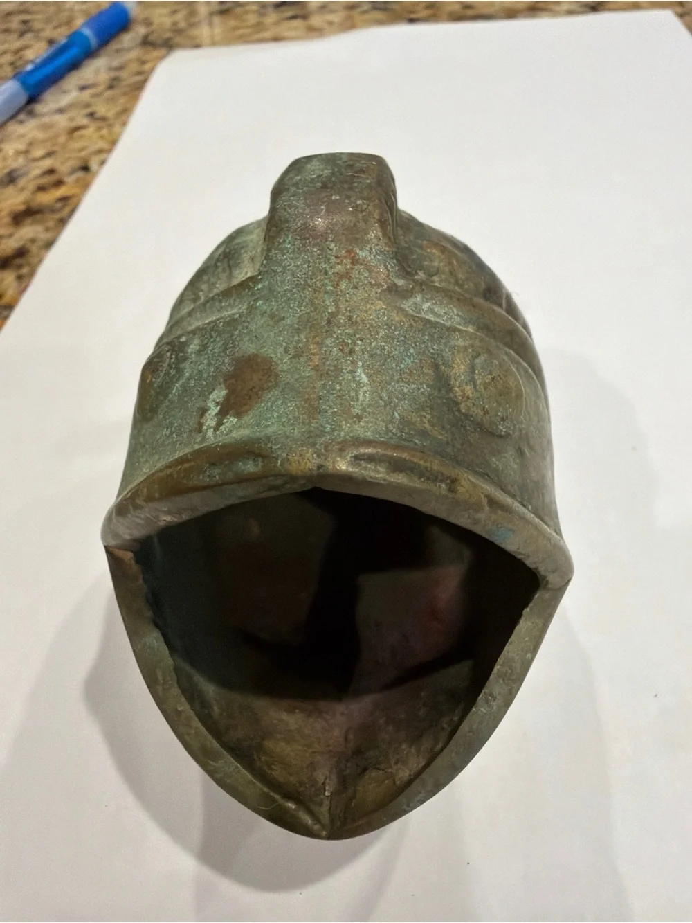 Vintage brass Fish Figural Ashtray Green Patina